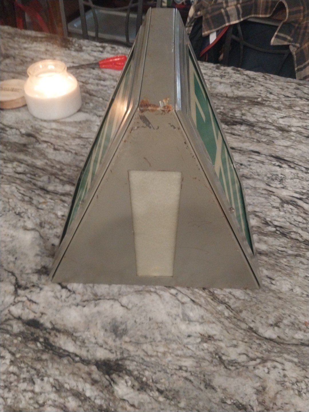 Vintage 1973 Courthouse in KY Wedge Double Sided Exit Sign