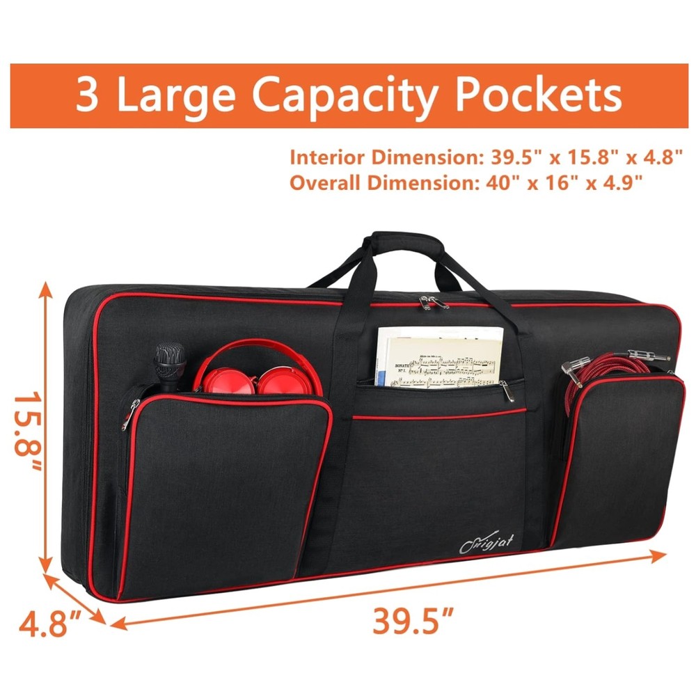 61-Key Keyboard Case with 0.32" Cotton Padding