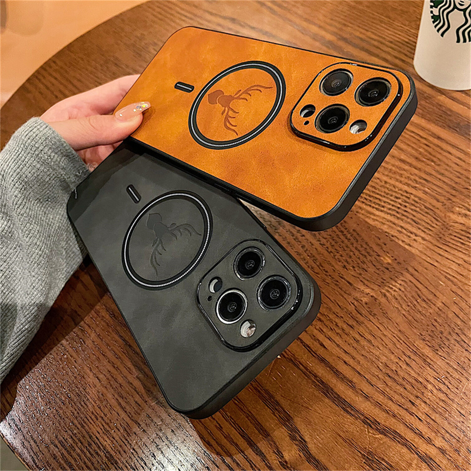 Deer Leather Shockproof MagSafe Case For iPhone 15 14 Plus 13 Pro Max 12 11