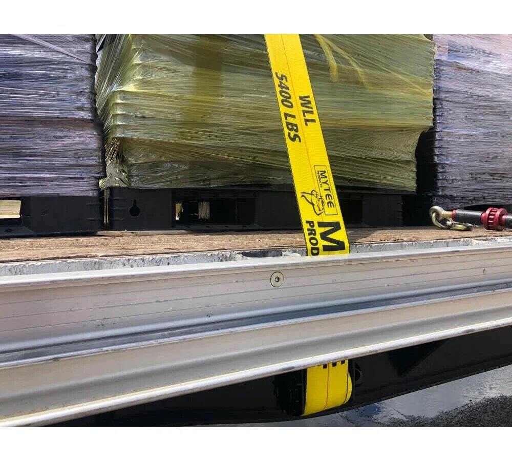 (20 Pack) 4"x30' Winch Straps w/flat Hook - Black Flatbed Tie Down Strap