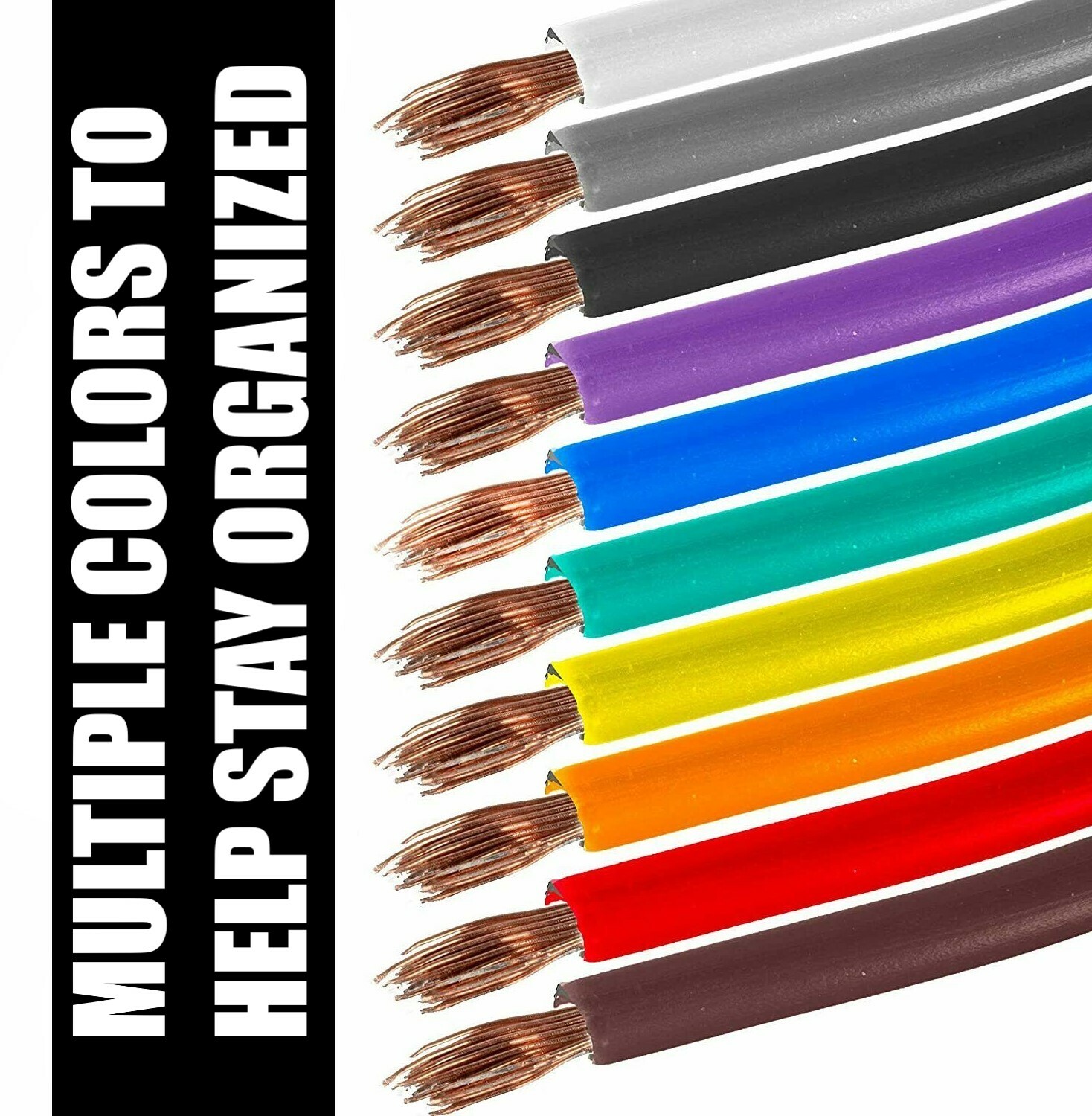 14 Gauge 12v Automotive RV Trailer Hook Up Primary Wire - 7 Colors - 50 Feet EA