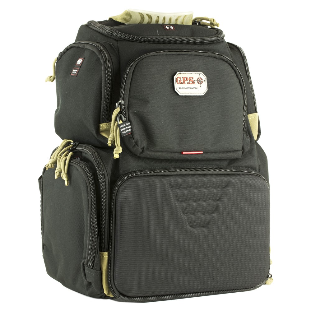 GPS Handgunner Backpack Visual ID Waterproof Cradle System Soft Nylon Black/Tan
