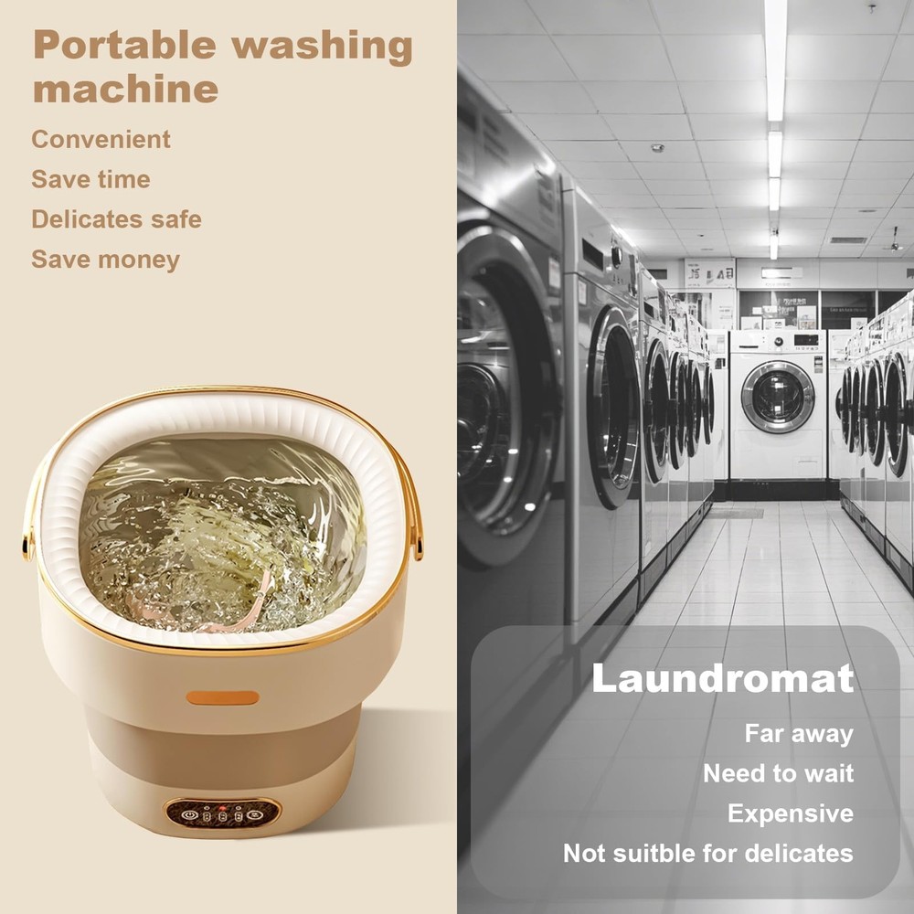 Portable Mini Wash Machine Compact Washer 13L Large Capacity Foldable Washer