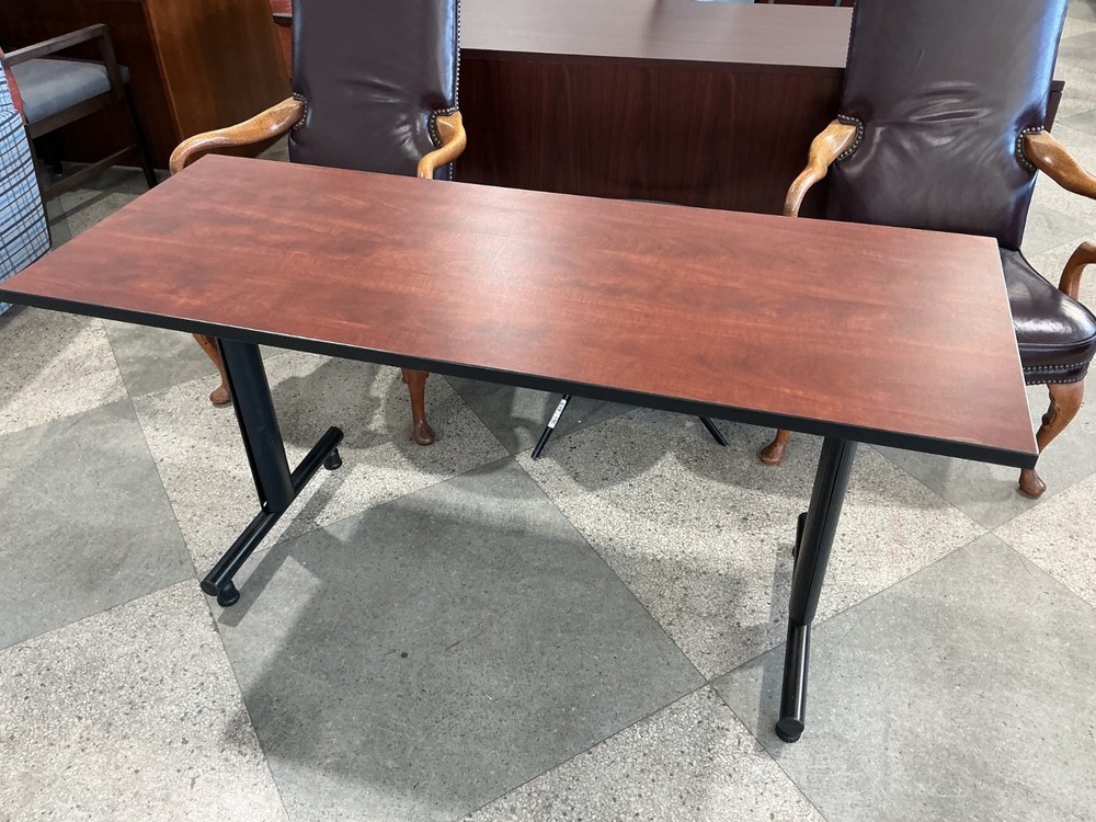 5’ x 2’ Training Table in Cherry Laminate w/ Black Legs