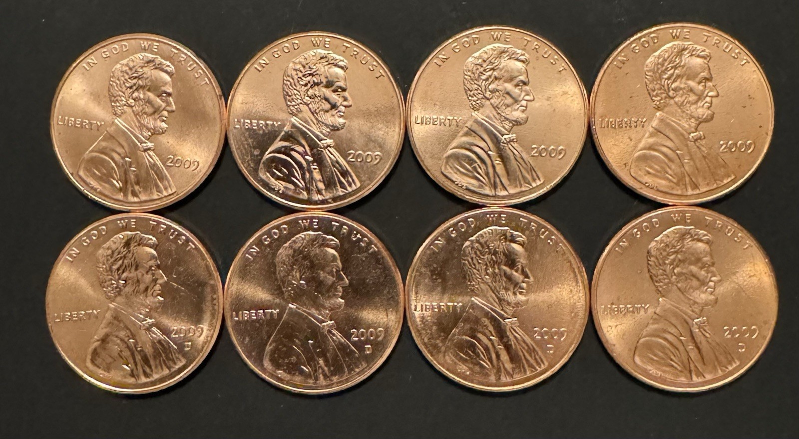 2009 Lincoln Bicentennial Cent P D Uncirculated 8 Coin Set From Original Rolls