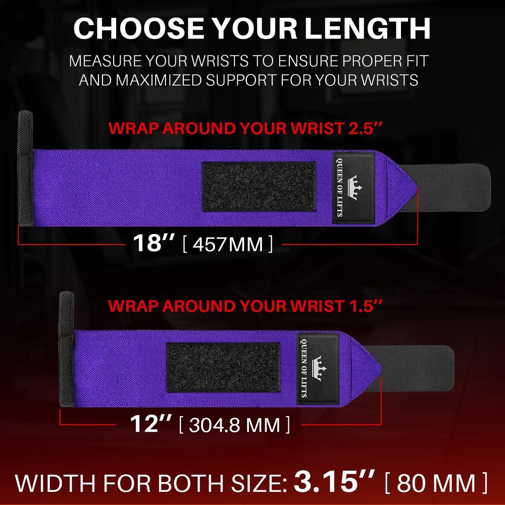 HeavyDuty Weightlifting Wrist Wraps with Thumb Loop for Strength Training
