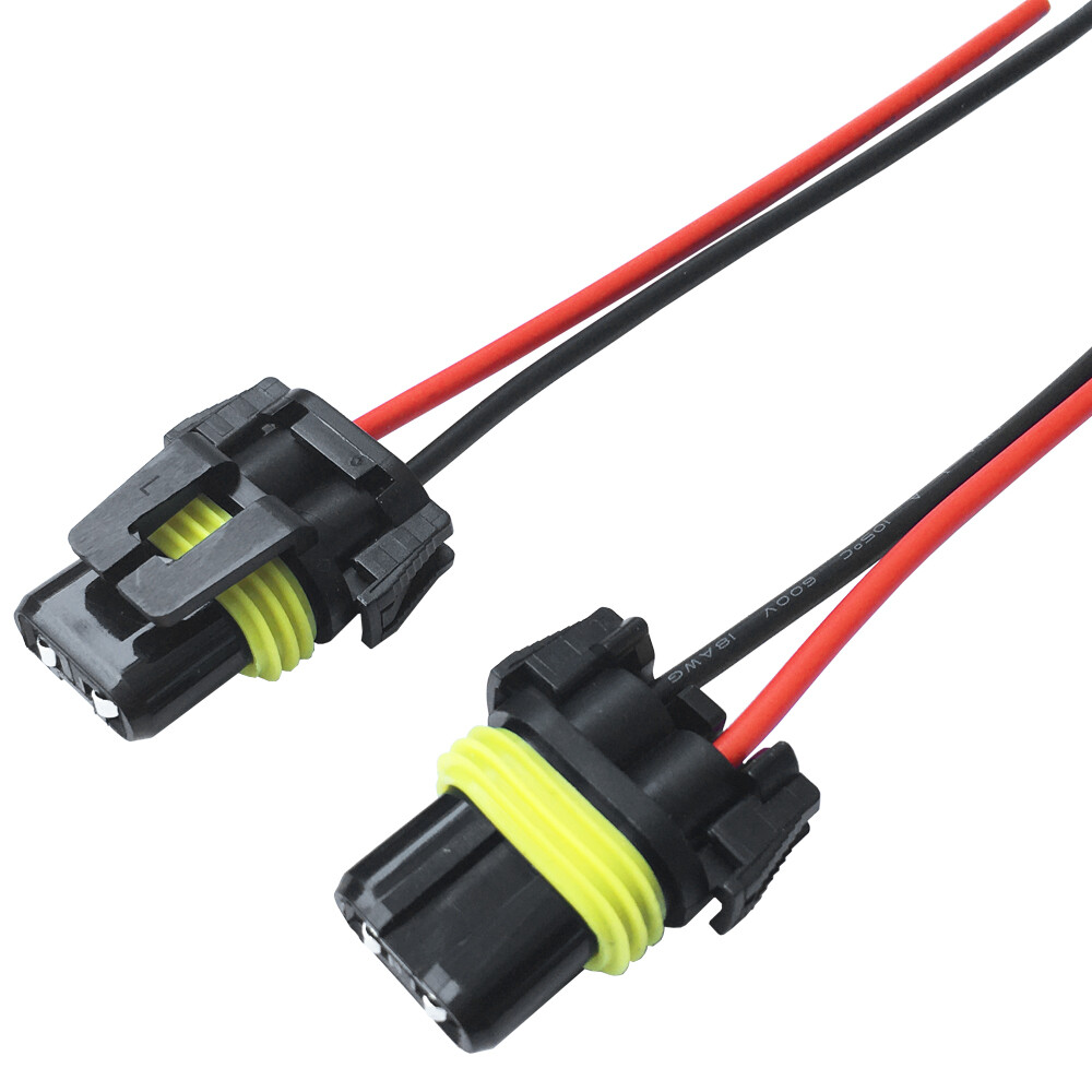2pcs 9140 9145 H10 Female Connector Socket for Fog Light Wiring Pigtail Harness