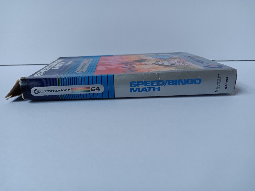 Commodore 64 Speed/Bingo Math Computer Game Cartridge Tested/Works Box Damage