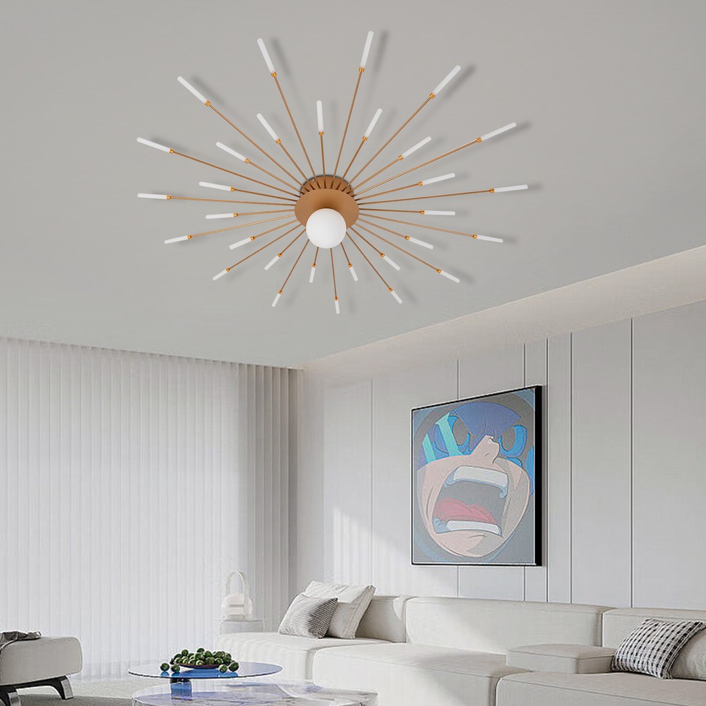 12W Firework Shape Ceiling Light Ceiling Lamp Ceiling Fixtures Luxurious Golden