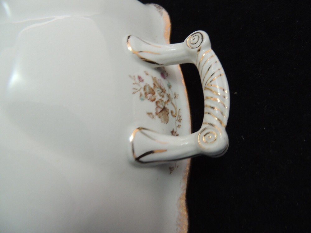 Adamantine China Wheeling Pottery Co Floral Pattern Covered Serving Dish Footed