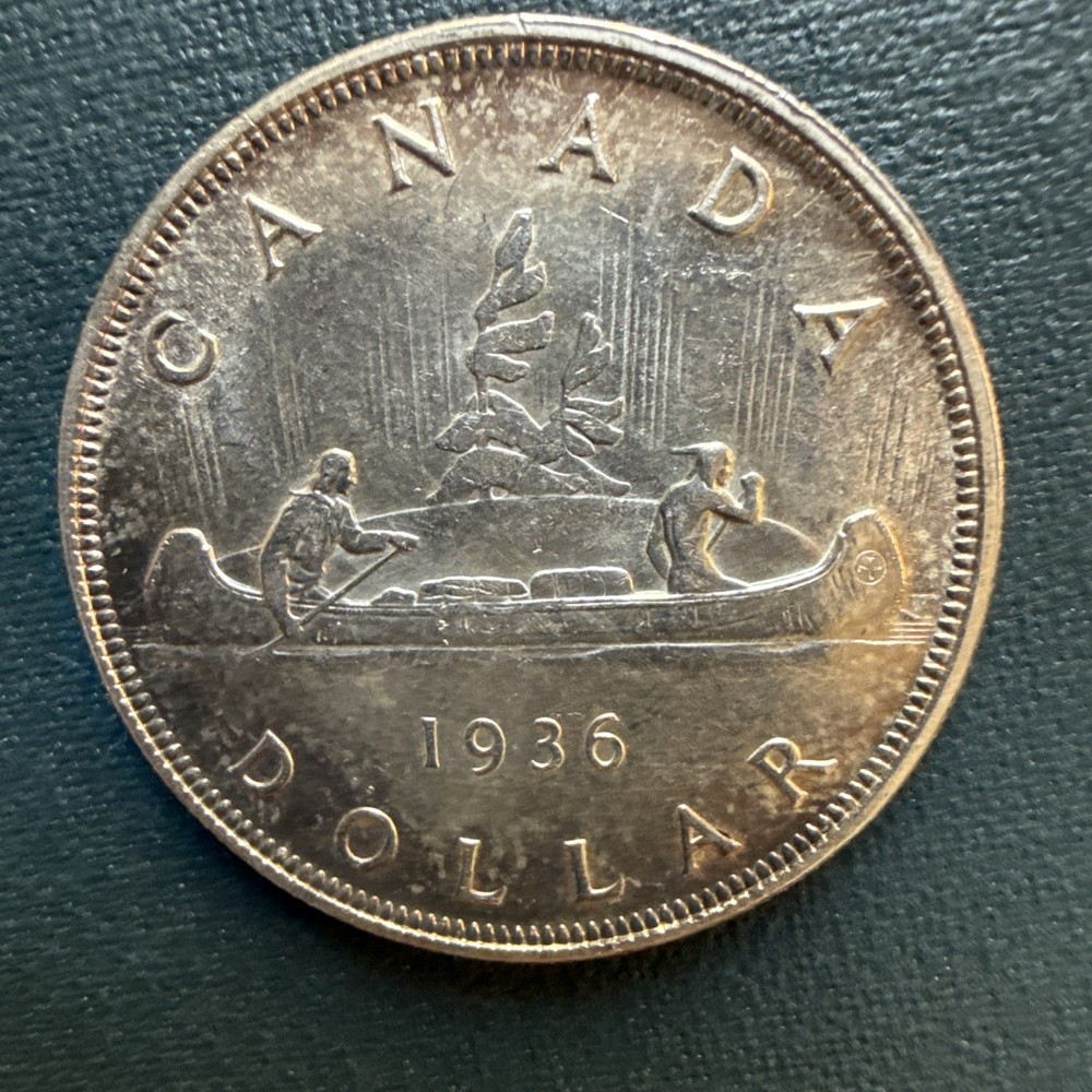 1936 Canada $1 Dollar Large Silver! High Grade! Beautiful!