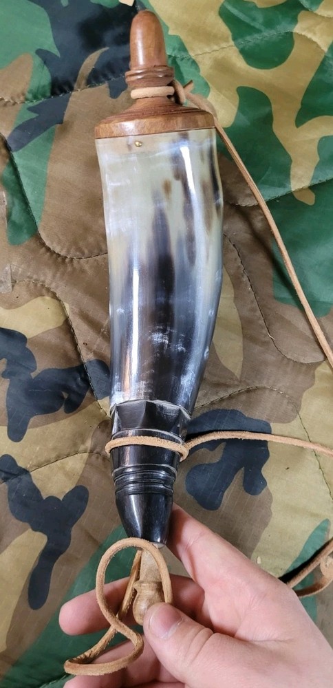 Modern Black Powder Muzzleloading Powder Horn Leather Strap