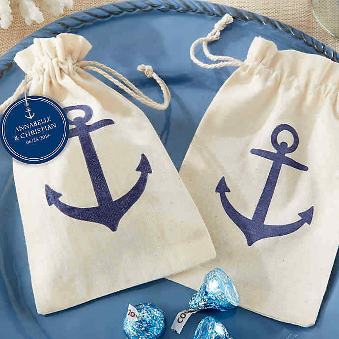 Kate Aspen Voyages Anchor Muslin Favor Bag (Set of 24)