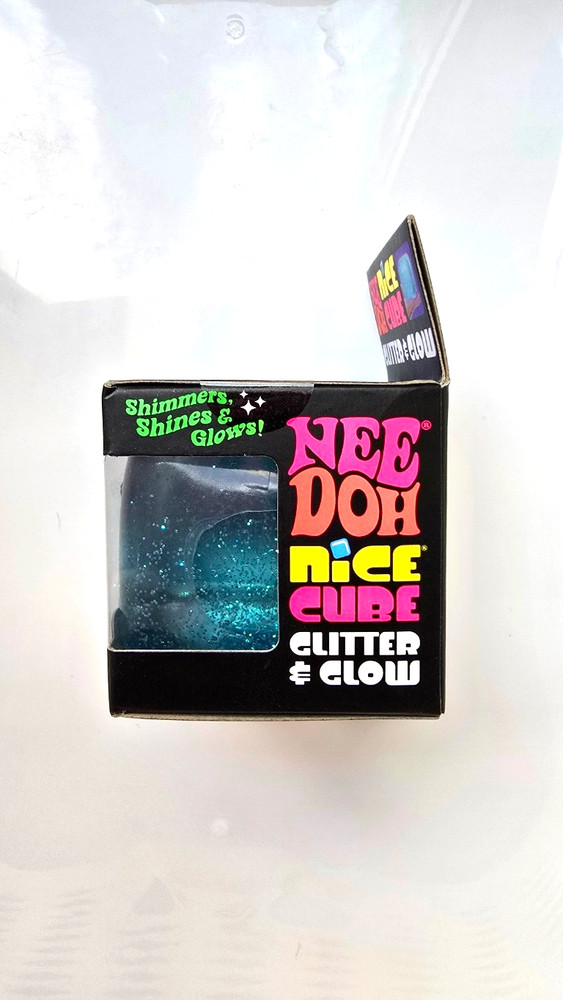 BLUE NEEDOH NICE CUBE GLITTER & GLOW! NEW! SUPER SOLID SQUISH!