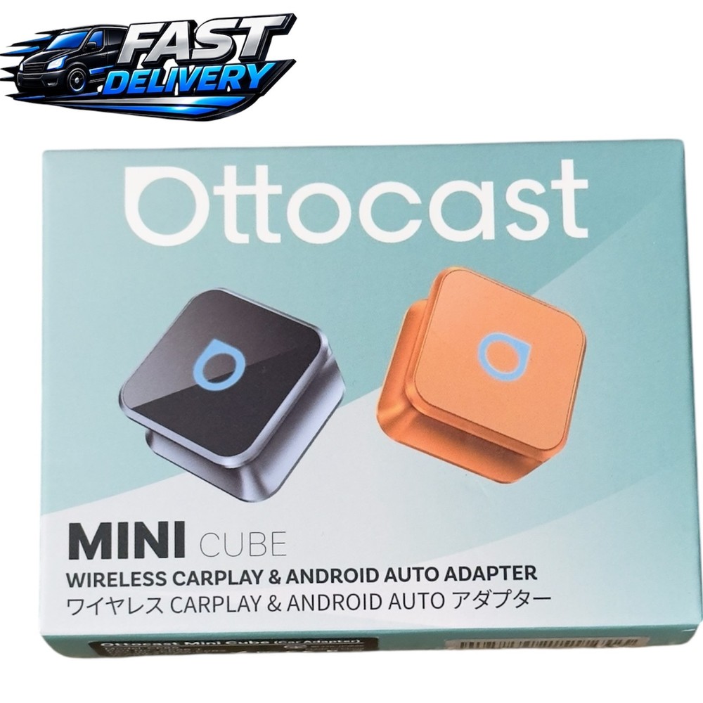 Ottocast Mini Cube Gray USB-A Wireless CarPlay & Android Auto Adapter
