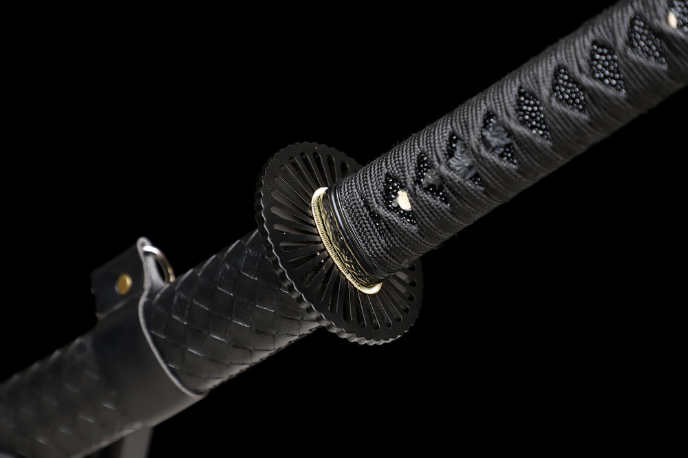 All Black Katana Battle Ready T10 Japanese Samurai Razor Sharp Functional Sword