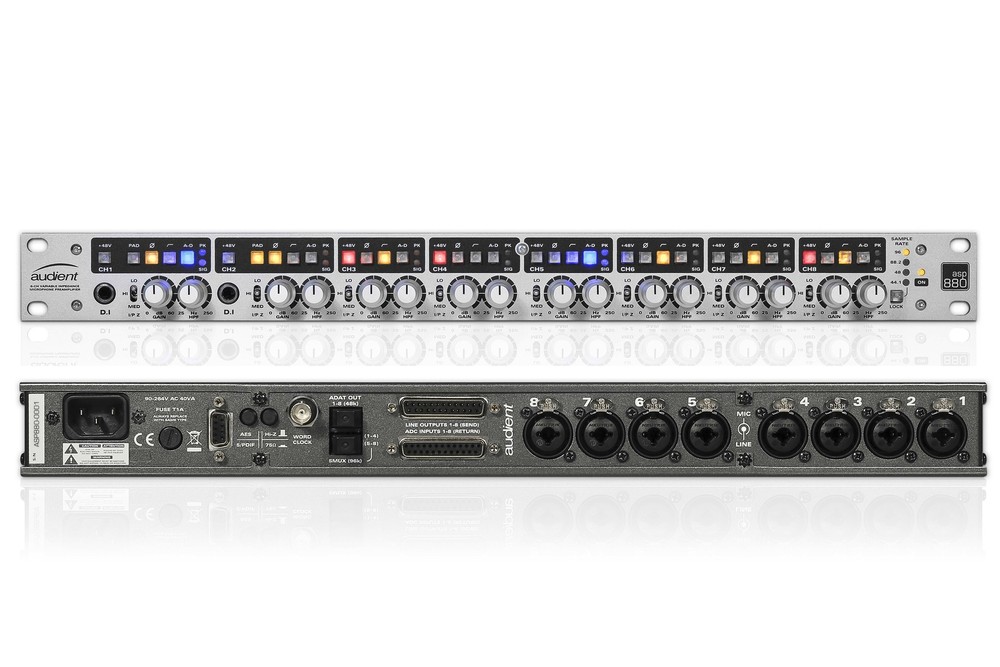 Audient ASP880 8-Channel Class A Mic Preamplifier and ADC