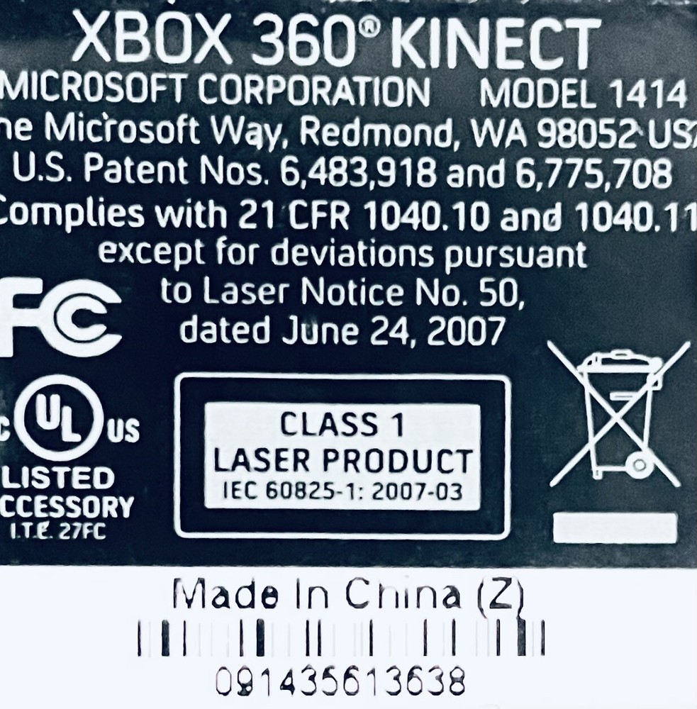 XBOX 360 Kinect Sensor Bar Model 1414 Black Genuine Microsoft