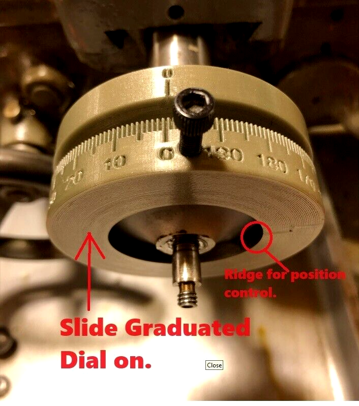 South Bend 9/10K lathe Cross Feed large 3" dial, easy read (Fits over 1.03 dial)