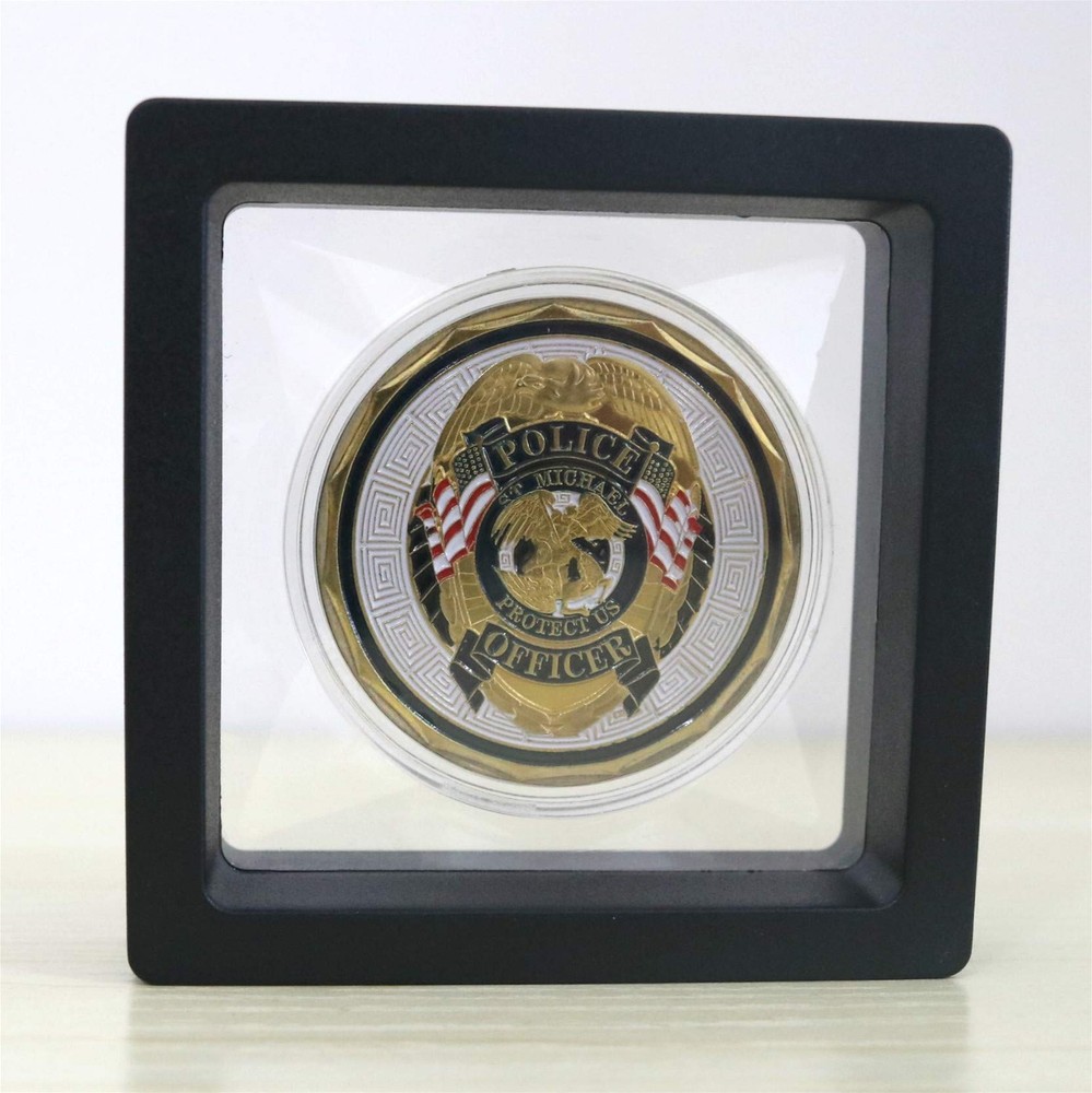 SH Challenge Coin Display Frame, 3D Floating Case Stand Holder, Black