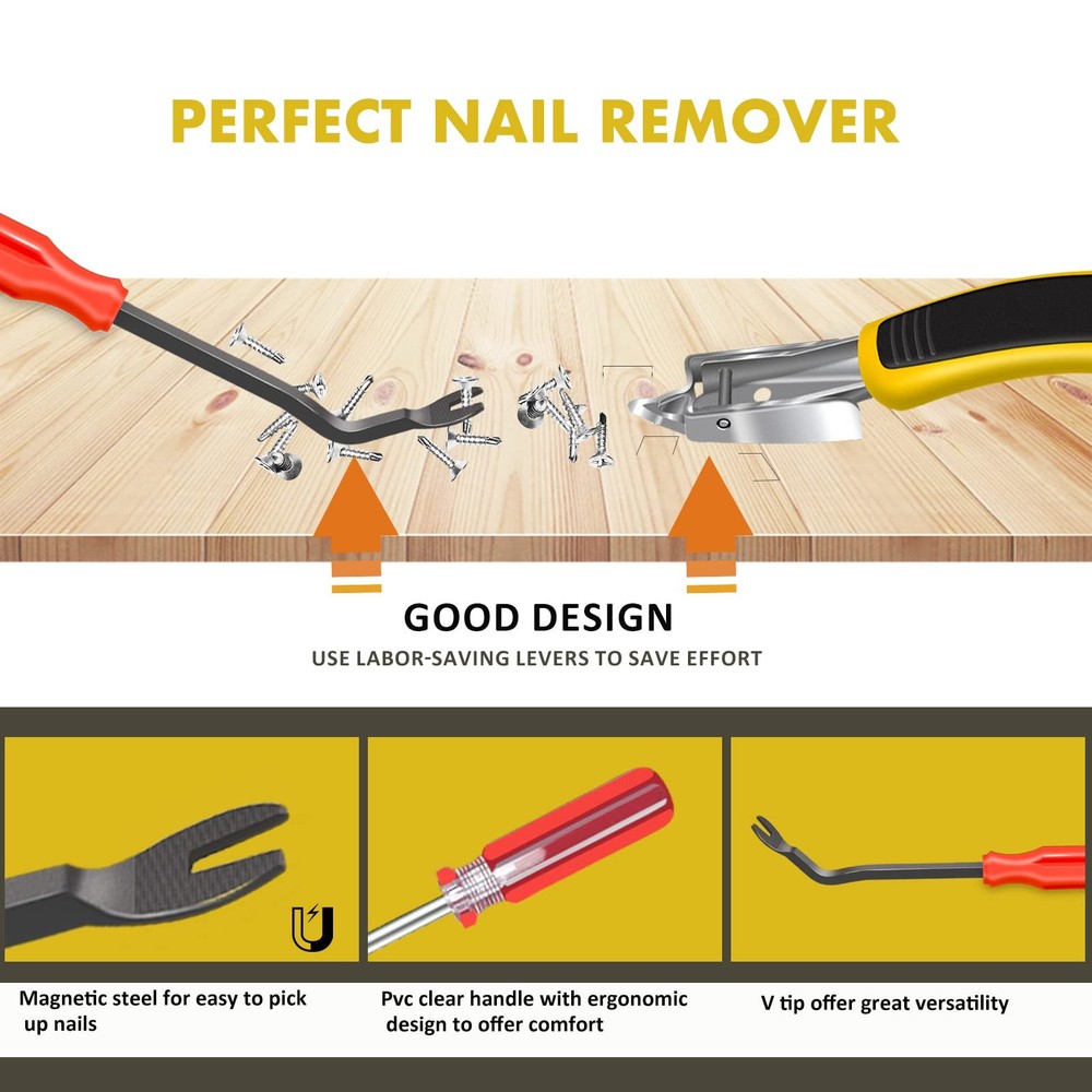 4Pcs Upholstery Staple Tools Set Including End Cutting Pliers Staple Puller T...