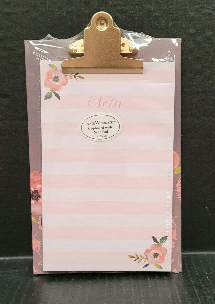 **KATE WINDGATE DESIGNS** Clipboard with Notepad 2018 Sealed Retired 75 Sheets