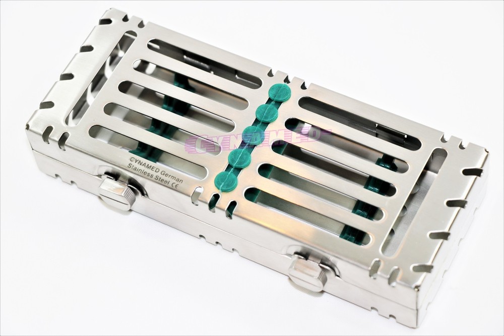 2 STERILIZATION CASSETTE DOUBLE BUTTON DETACHABLE FOR 5 INSTRUMENTS GERMAN GRADE