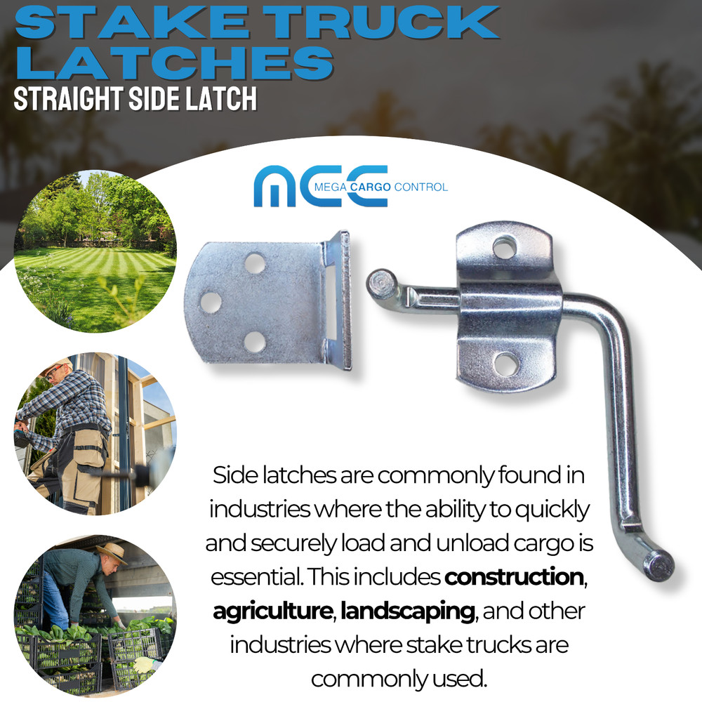 2 Pack Straight Side Gate Stake Bed Latch Bracket Set for Utility Trailer Sheds