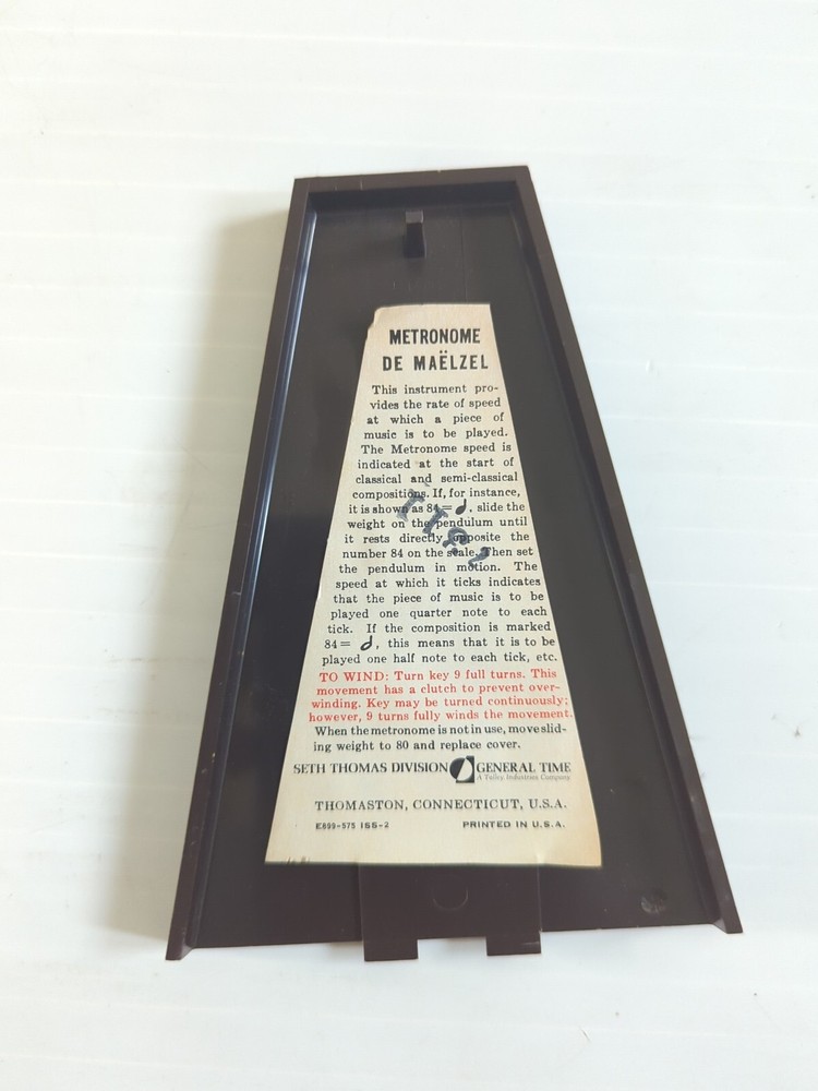 Seth Thomas Metronome Plastic De Maelzel General Time