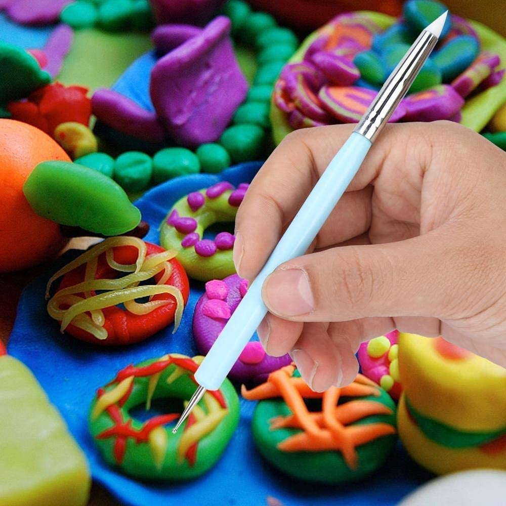 Silicone Clay Sculpting Tool - 10Pcs Modeling Dotting Tool for Pottery Craft