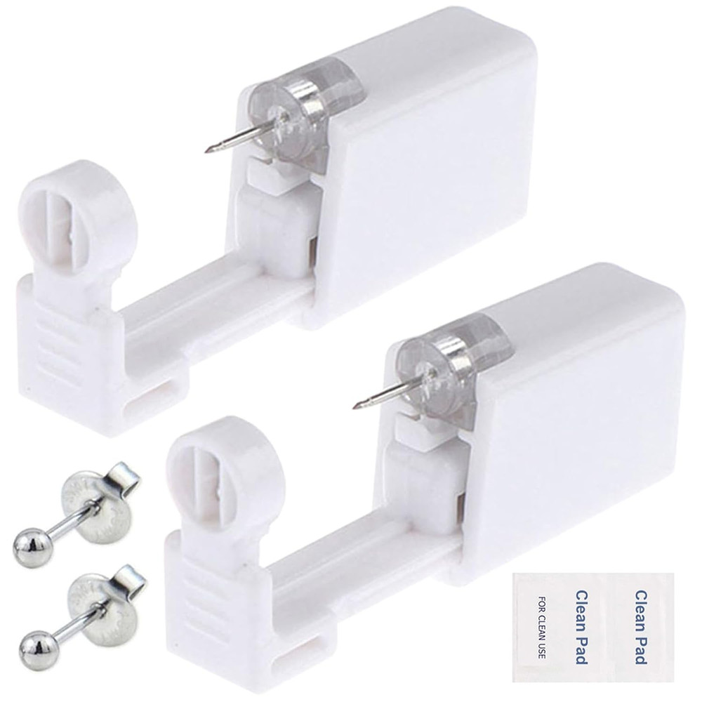 Ear Piercing Gun Kit - 6Pcs Disposable Ear Piercing Kit Including 2Pcs Self Ear