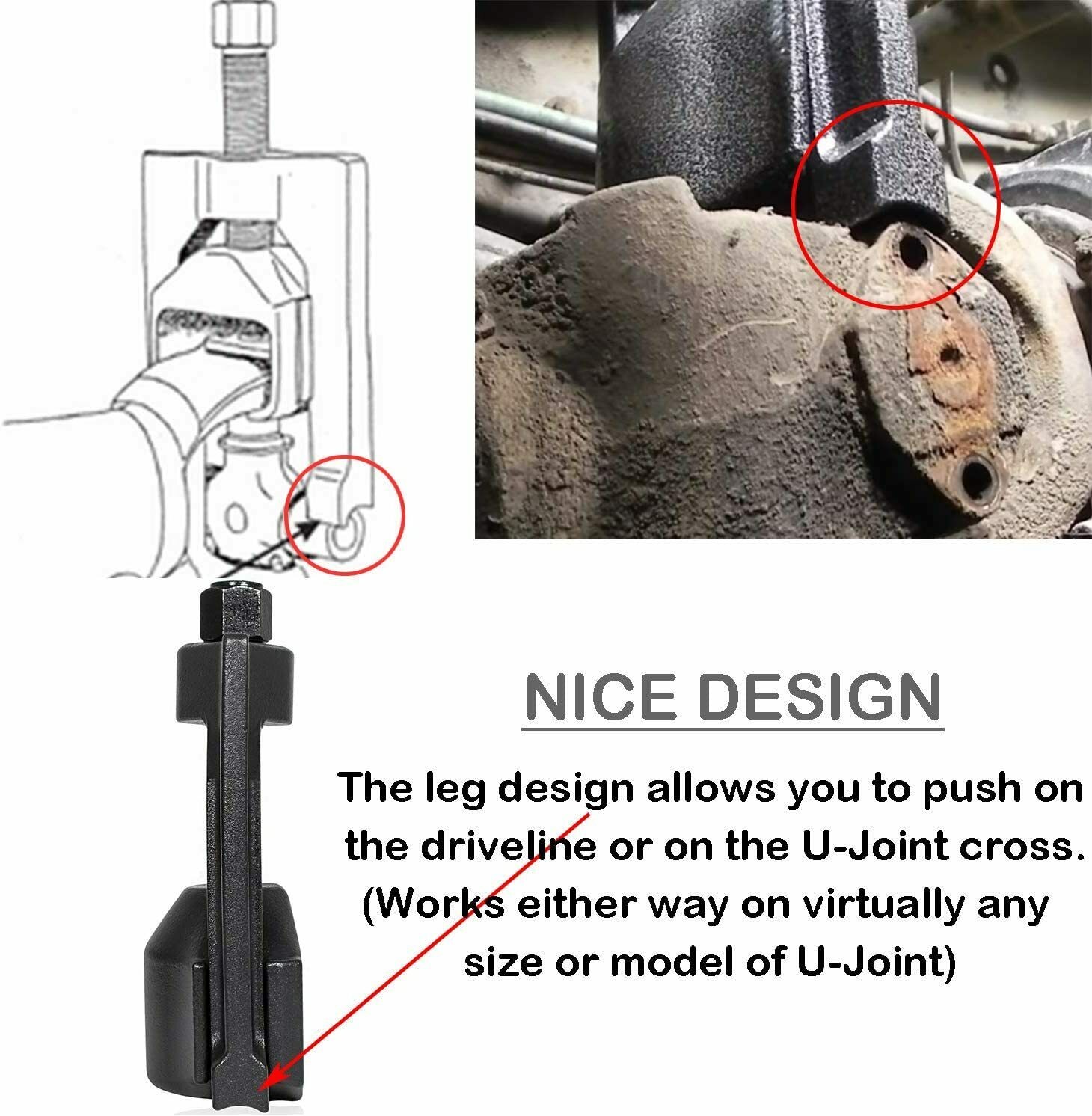 Heavy Duty Truck Class 7 & 8 Driveline U-Joint Puller Tool for 18N 17N 1760