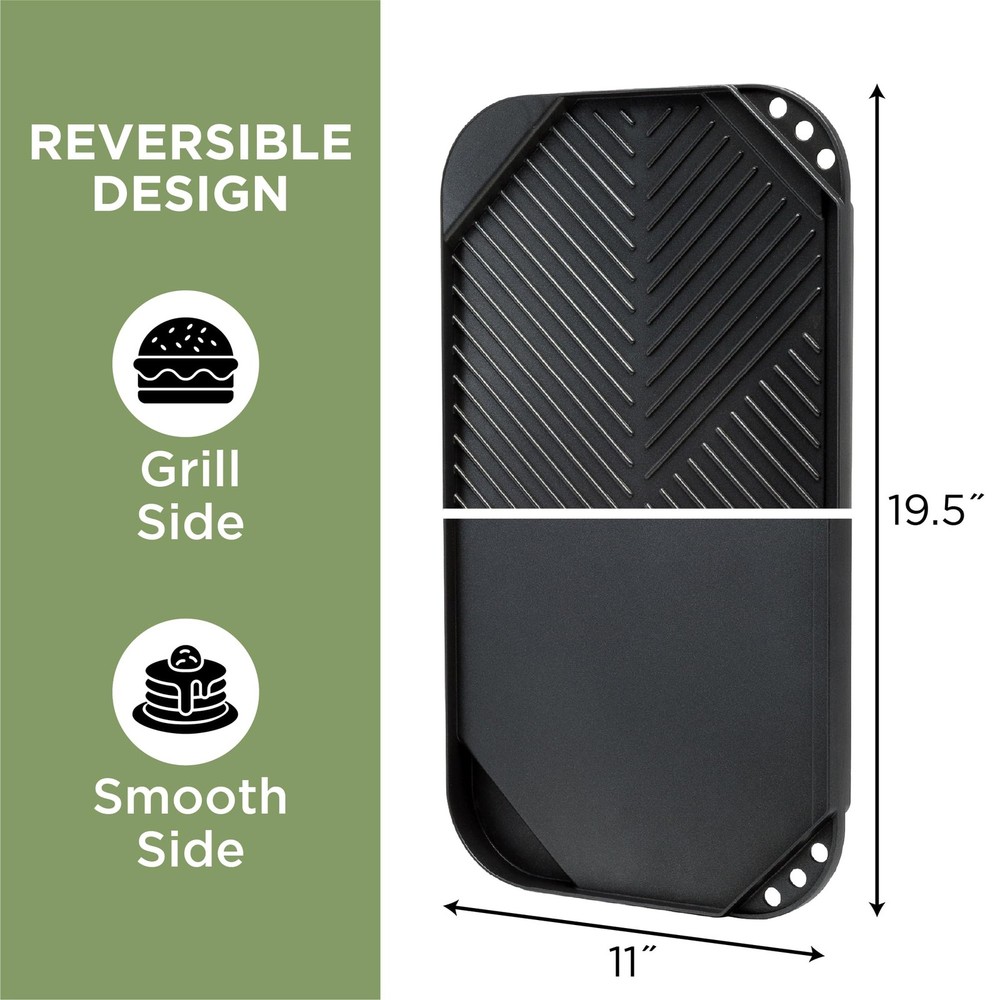 Reversible Double Burner Griddle Grill Pan Nonstick