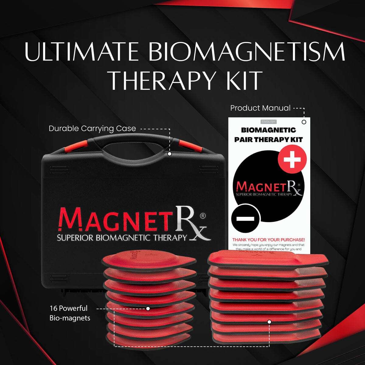 MagnetRX Biomagnetic Therapy Magnets Kit (16 Small Mixed Units )