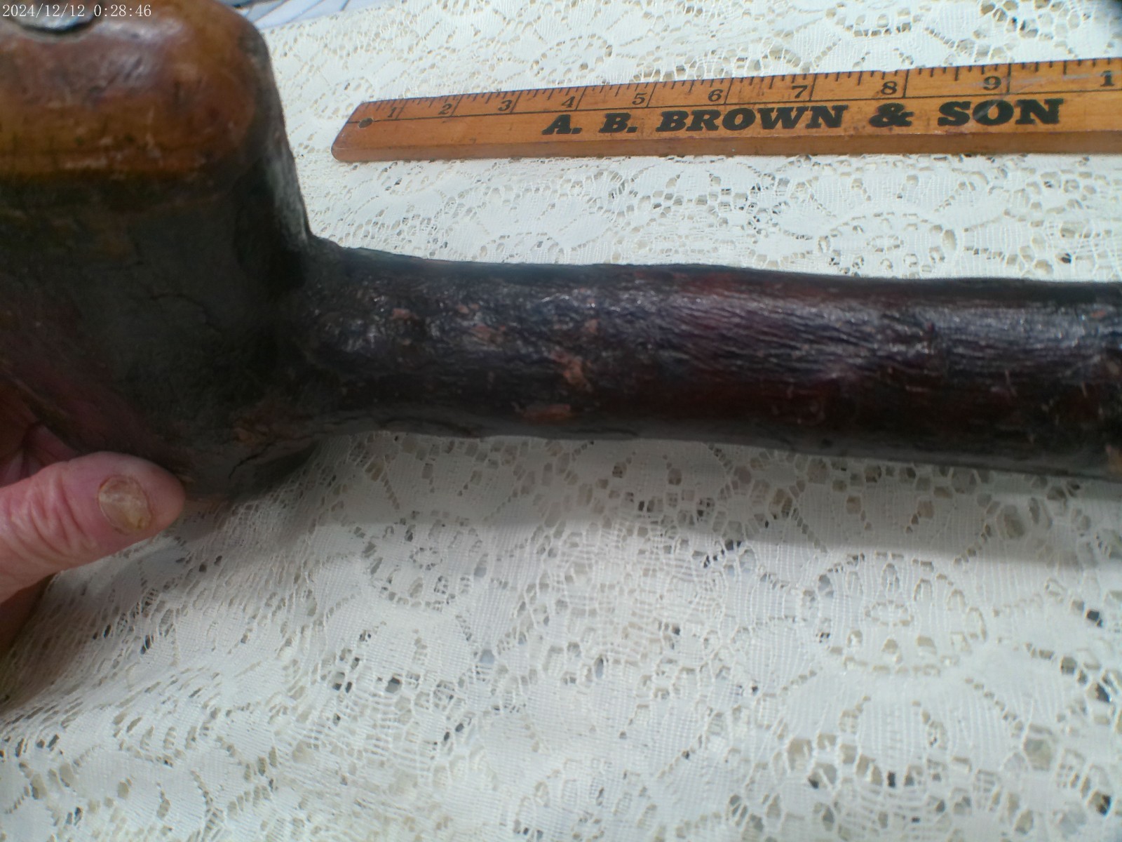 Antique 1700s ROOT MALLET INCREDIBLE FORM Sculptural Primitive Weapon Tool