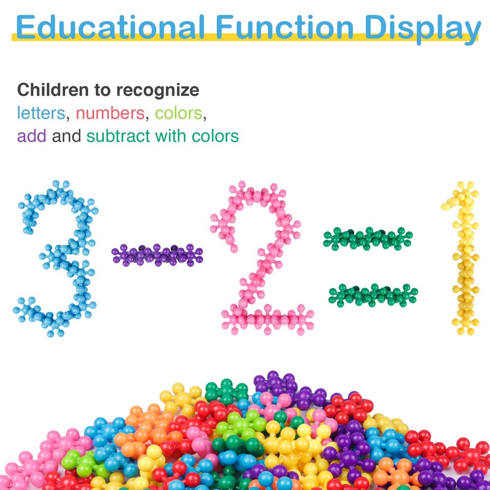 600 PCS Building Blocks Connect Toys,Interlocking Solid Plastic Educational T...