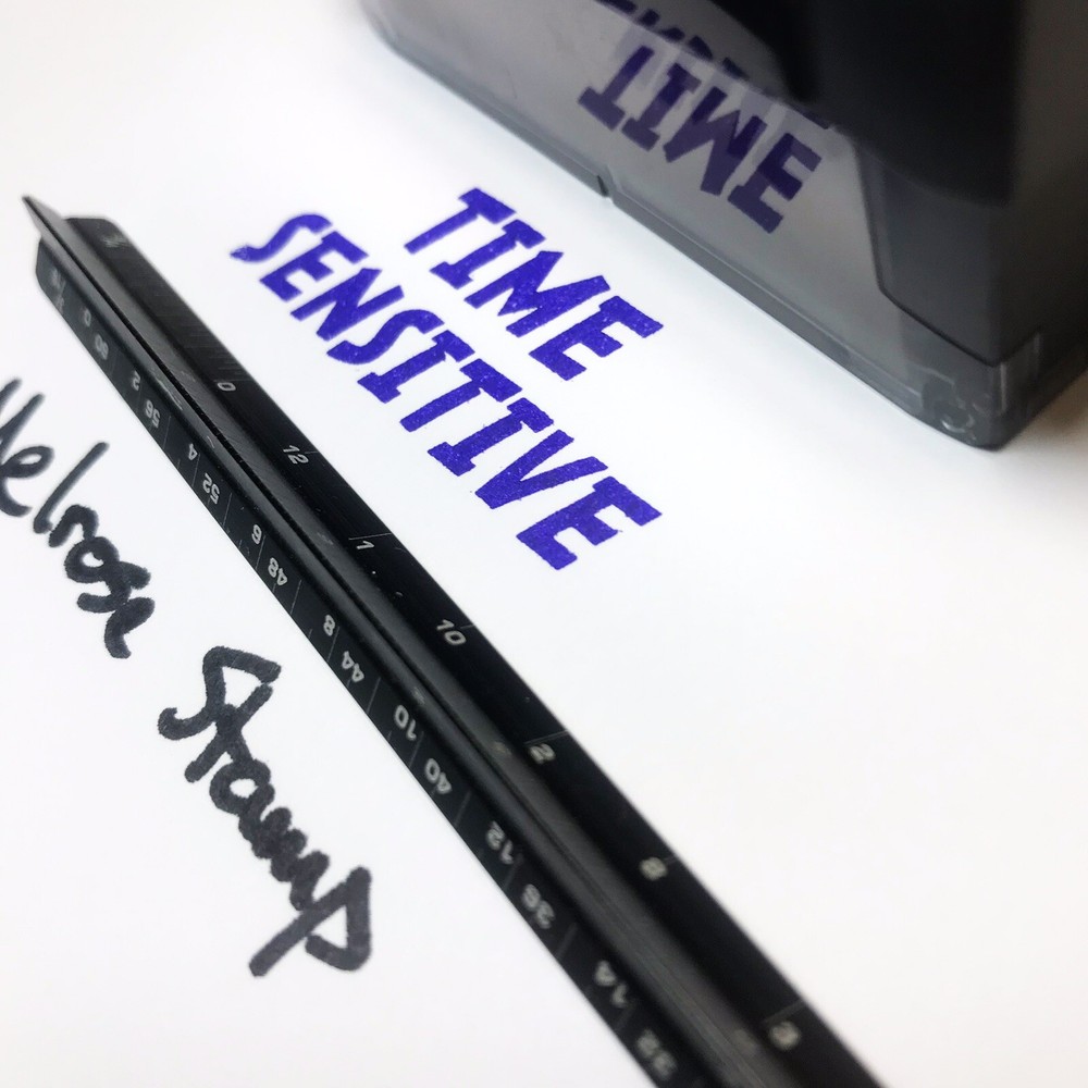 Time Sensitive Rubber Stamp Purple Ink Self Inking Ideal 4913