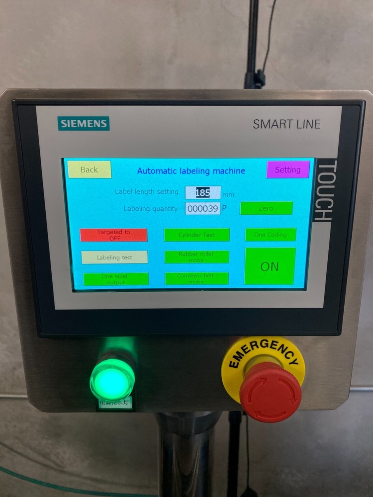 In-line Automatic Round Bottle Label Machine. High Speed, Brand New, Multi Size