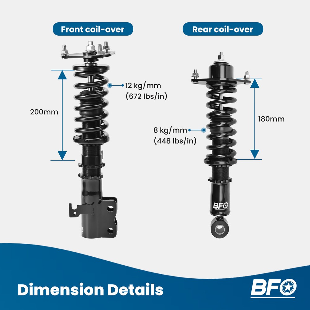 BFO Coilover Lowering Kit For Toyota Corolla 03-08 / Matrix 03-08 E120 E130