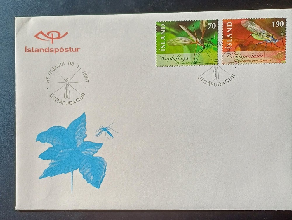 Iceland 2007 FDC Insects Very Good.