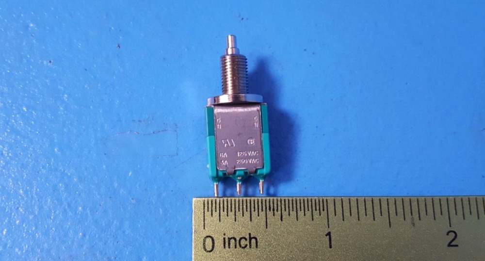 (2 PCS) PUSH BUTTON SWITCH, MOMENTARY, ELECTRO USA, 125VAC/ 6A - 250 VAC/ 3A