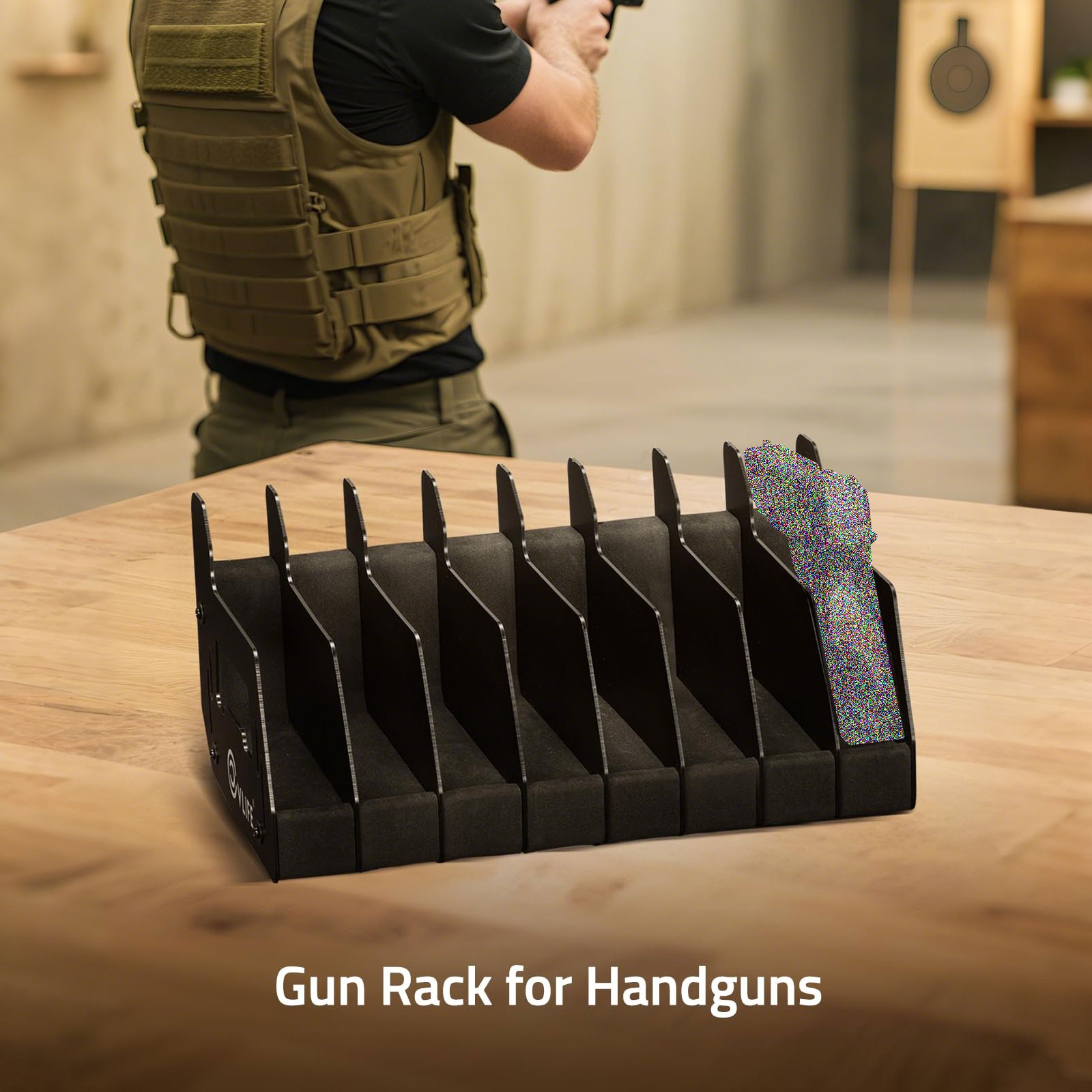 8 Slots Indoor Foam Pistol Rack Guns Holder Stand Safe Handgun Storage Organizer