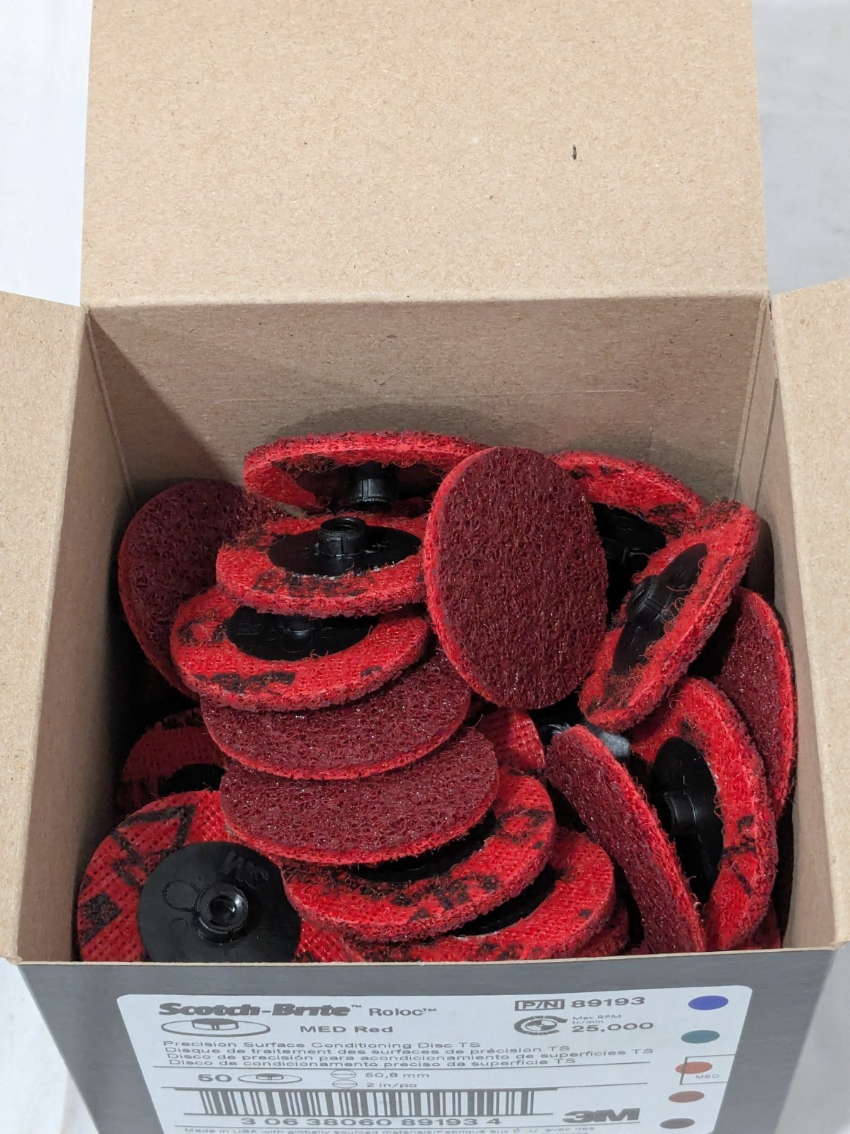 (50) 3M Quick-Change Disc: Roloc TS, 2" Dia, Premium Ceramic Alumina 7100264447