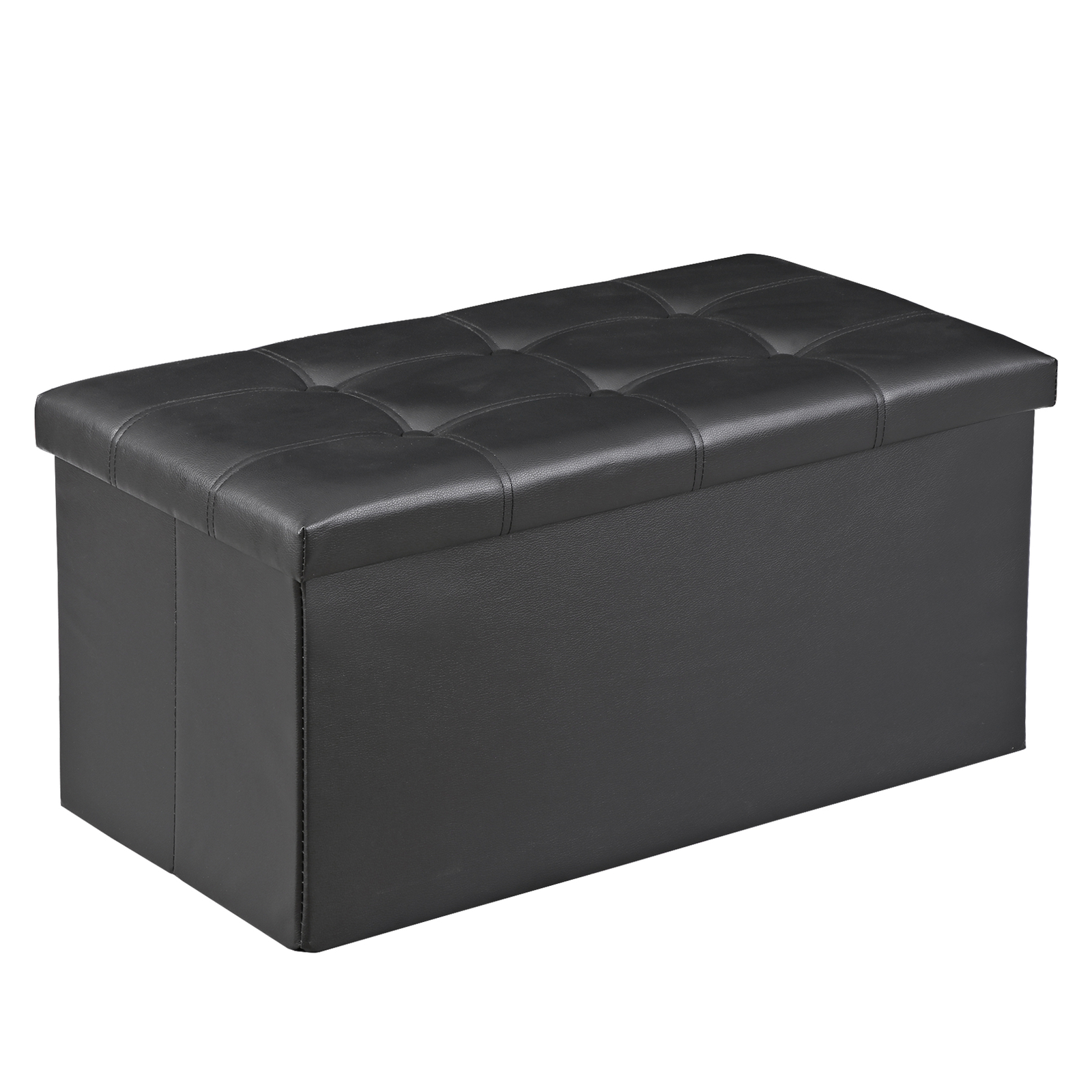 30" Storage Ottoman Bench Folding Footrest Stool Storage Chest Hold up to 350LBS
