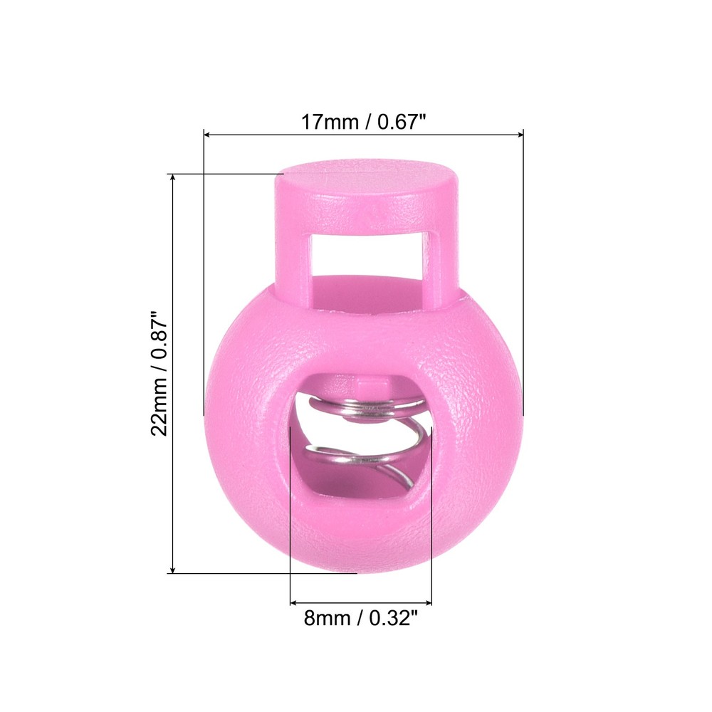 Cord Locks, 30 Pack Ball Spring Toggle Stopper, Pink