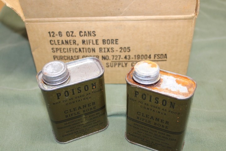 WW2 US Military Issue 6 Ounce Rifle Gun M1 Garand Bore Cleaner Can 30-06