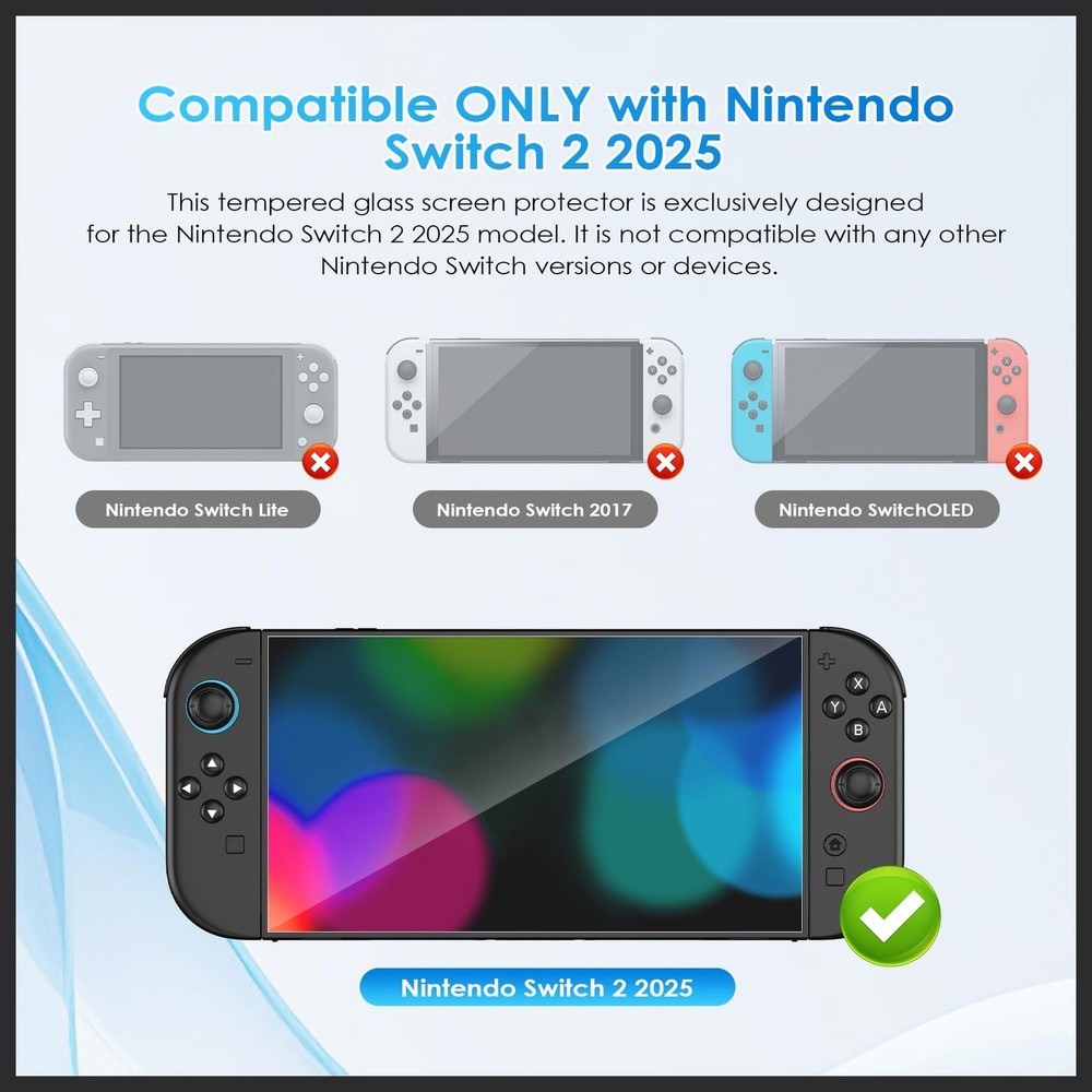 2X PROMO Bundle Switch 2 & OLED 7.9" Screen Protector 3-Pack Tempered Glass A...