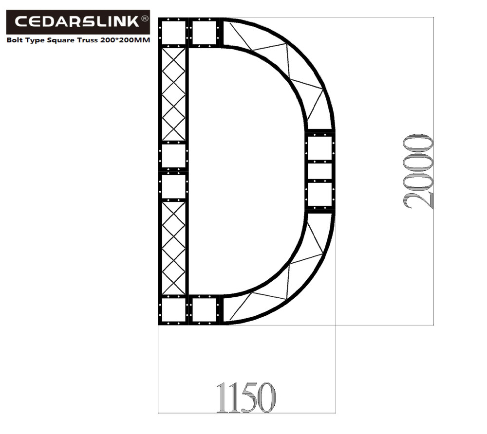 Cedarslink D-Shaped Bolt Square Truss