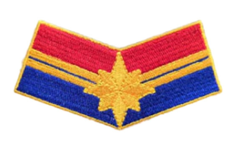 Captain Marvel Logo Embroidered 3 1/2" Wide Iron on Patch