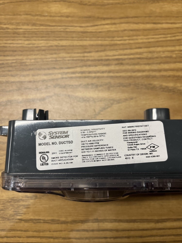 System Sensor DUCTSD Single Sensor 4-Wire Photoelectric Smoke Detector